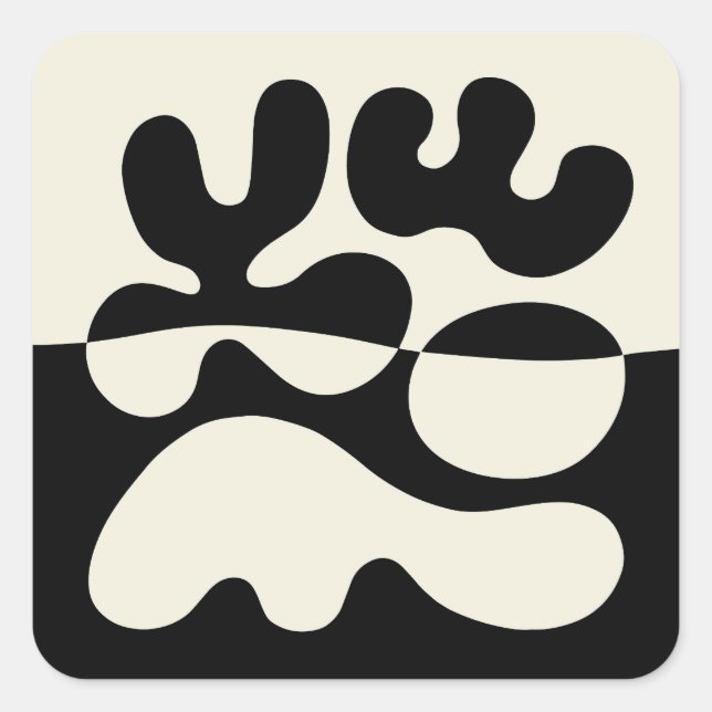 Mid Century Modern Organic Abstraction Square Sticker (Front)