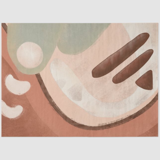 Mid Century Modern Organic Art Geometric Decoupage Tissue Paper (Front)