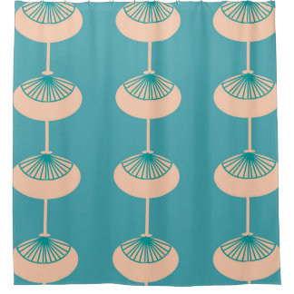 Mid-Century Modern Ovals Abstract Shower Curtain