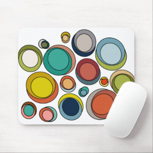Mid-Century Modern Ovals Mouse Pad