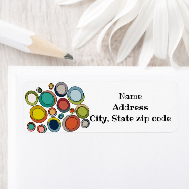 Mid-Century Modern Ovals Return Address Label (Insitu)