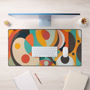 Mid Century Modern Painting, Various Colours Desk Mat
