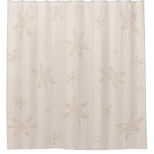 Mid Century Modern Pale Creme Shower Curtain