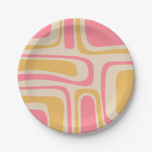 Mid Century Modern Palm Springs Retro Abstract Paper Plate
