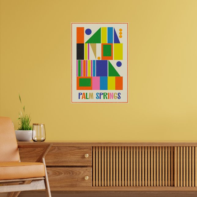 Mid Century Modern Palm Springs Retro Travel  Poster (Living Room 2)