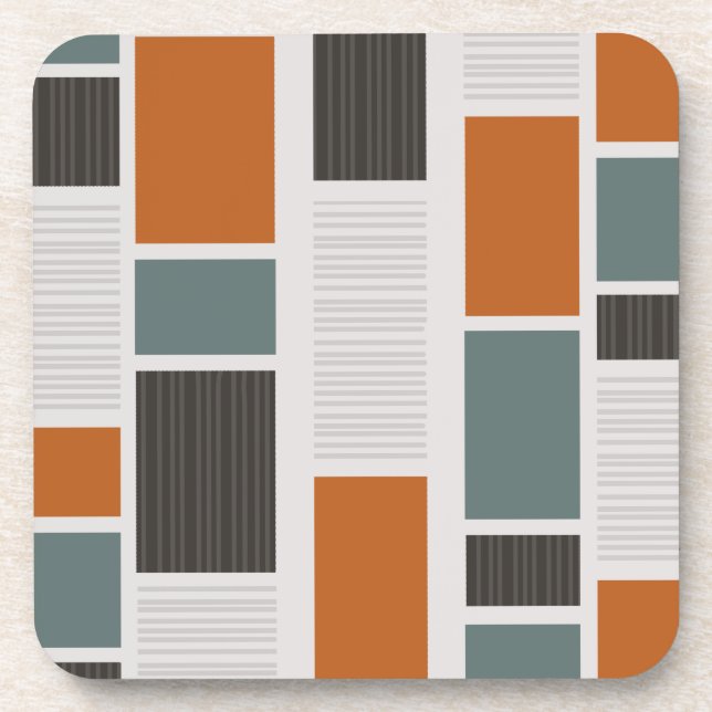 Mid Century Modern Panels Coaster (Front)