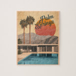 Mid-Century Modern Paradise: Palm Springs Jigsaw Puzzle<br><div class="desc">This vibrant poster captures the essence of Palm Springs with a stylish Mid-Century Modern house,  a sparkling pool,  and iconic desert scenery. A perfect souvenir from your California getaway.</div>