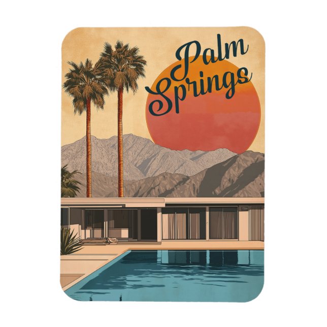 Mid-Century Modern Paradise: Palm Springs Magnet (Vertical)
