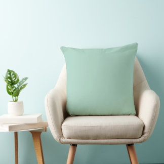 Mid Century Modern Pastel Teal Solid Cushion