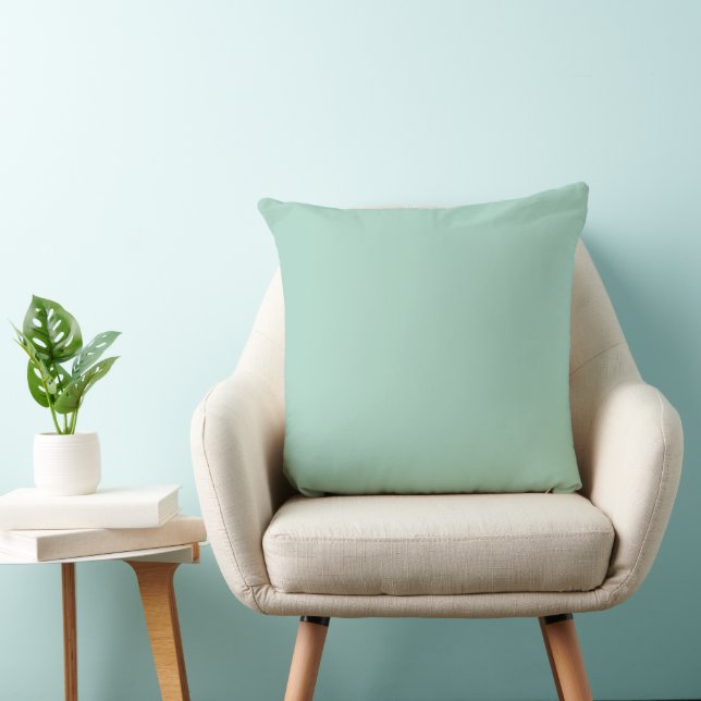 Mid Century Modern Pastel Teal Solid Cushion (Chair)