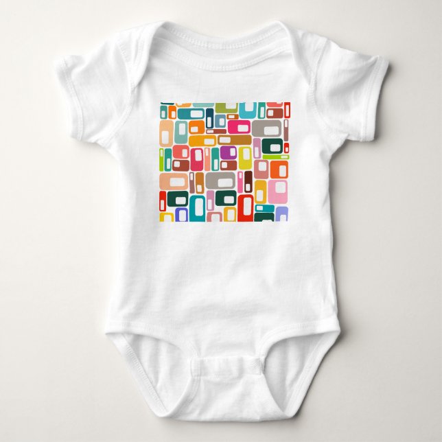 Mid-Century Modern Pattern Baby Bodysuit (Front)
