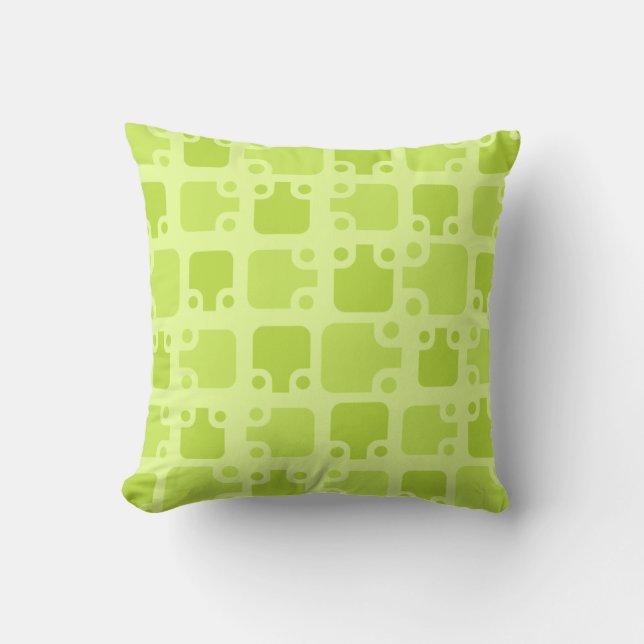Mid Century Modern Pattern Chartreuse Cushion (Front)