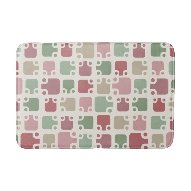 Mid Century Modern Pattern Christmas Bath Mat (Front)