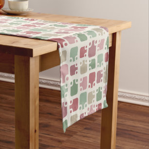 Mid Century Modern Pattern Christmas Short Table Runner