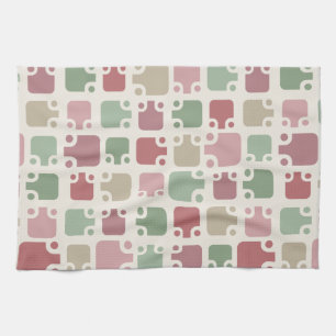 Mid Century Modern Pattern Christmas Tea Towel
