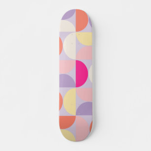 Mid Century Modern Pattern Colourful Collage Skateboard