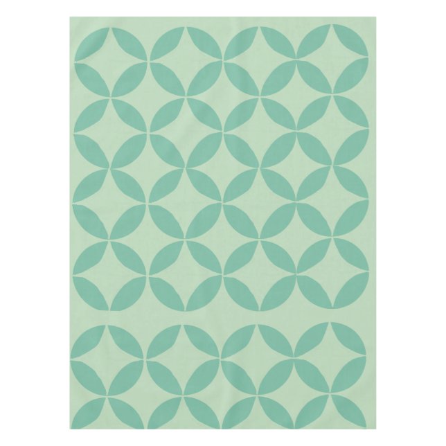 Mid Century Modern Pattern in Mint Green Art  Tablecloth (Front)