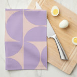 Mid Century Modern Pattern Lavender Tea Towel<br><div class="desc">Retro Mid Century Modern Pattern – Abstract Geometric Shapes – Minimalist Pattern in lavender / purple / lilac and beige.</div>