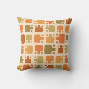 Mid Century Modern Pattern Ochre Cushion