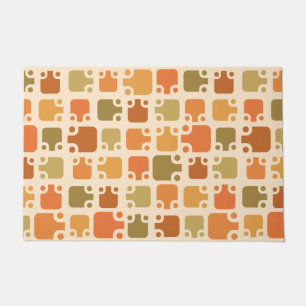 Mid Century Modern Pattern Ochre Doormat
