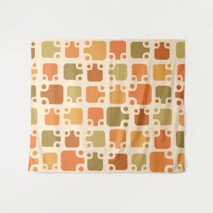 Mid Century Modern Pattern Ochre Tapestry