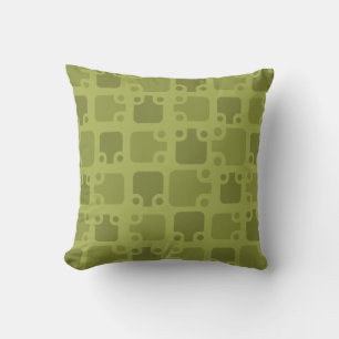 Mid Century Modern Pattern Olive Green Cushion