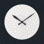 Mid Century Modern Pattern Pale Beige And White Round Clock<br><div class="desc">Mid century modern pattern – abstract geometric shapes – minimalist pattern in beige.</div>