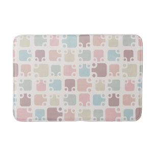 Mid Century Modern Pattern Pastel Bath Mat