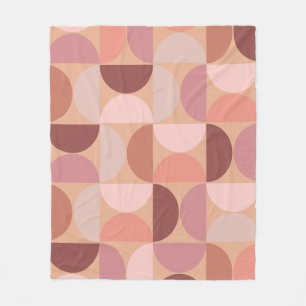 Mid Century Modern Pattern Peach Fuzz Fleece Blanket