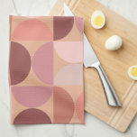 Mid Century Modern Pattern Peach Fuzz Tea Towel<br><div class="desc">Mid century modern pattern – abstract geometric shapes – minimalist pattern in peach fuzz – neutral earth tones.</div>