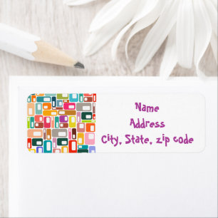 Mid-Century Modern Pattern Return Address Label