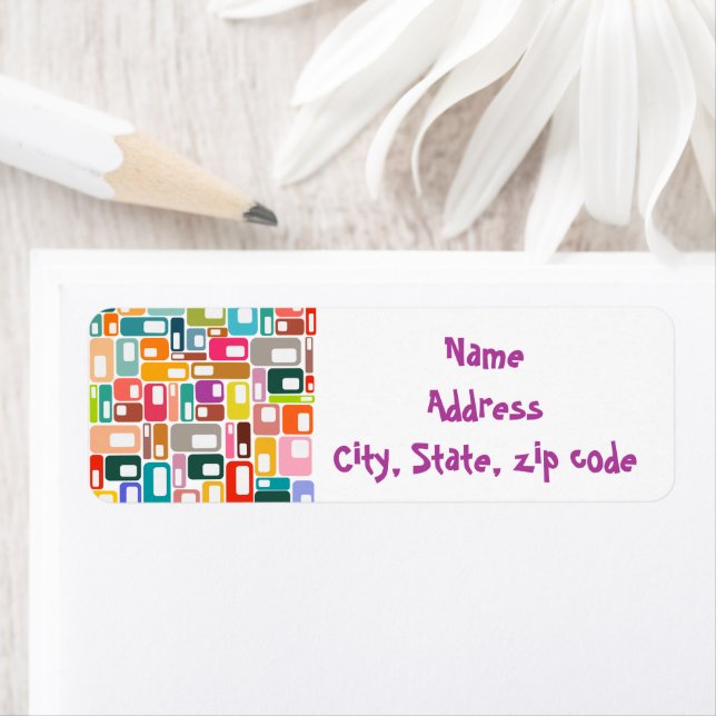 Mid-Century Modern Pattern Return Address Label (Insitu)