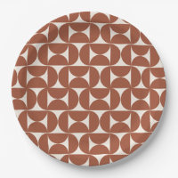 Mid Century Modern Pattern Rust Terracotta