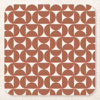 Mid Century Modern Pattern Rust Terracotta