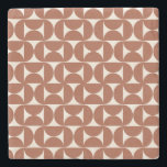 Mid Century Modern Pattern Rust Terracotta Stone Coaster<br><div class="desc">Retro Mid Century Modern Pattern – Abstract Geometric Shapes – Minimalist Pattern in Earth Tones Terracotta / Rust.</div>