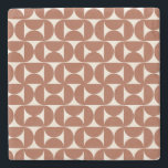 Mid Century Modern Pattern Rust Terracotta Stone Coaster<br><div class="desc">Retro Mid Century Modern Pattern – Abstract Geometric Shapes – Minimalist Pattern in Earth Tones Terracotta / Rust.</div>
