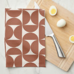 Mid Century Modern Pattern Rust Terracotta Tea Towel<br><div class="desc">Retro Mid Century Modern Pattern – Abstract Geometric Shapes – Minimalist Pattern in Earth Tones Terracotta / Rust.</div>