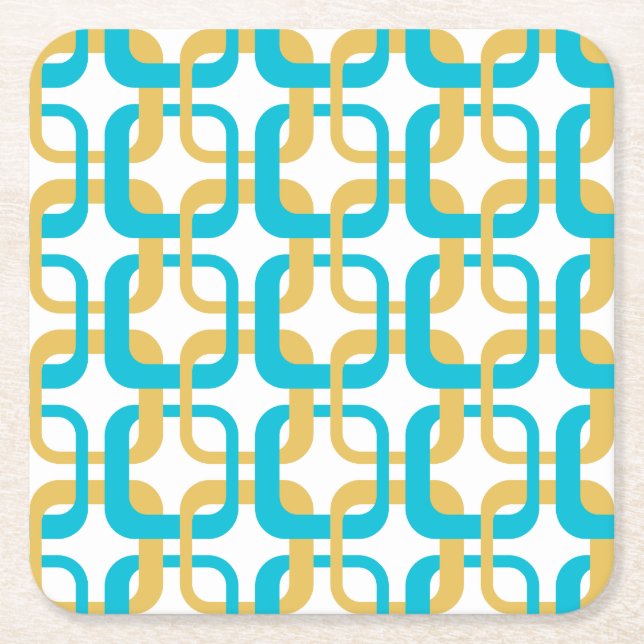 MID CENTURY MODERN Pattern Square Paper Coaster (Front)
