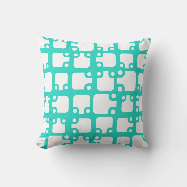 Mid Century Modern Pattern Turquoise 2 Cushion (Front)