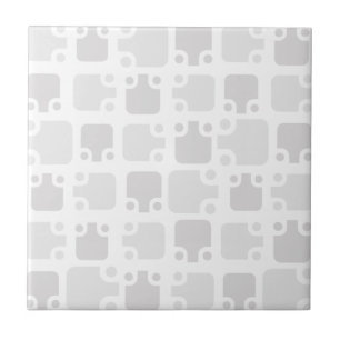 Mid Century Modern Pattern White Ceramic Tile