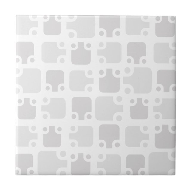 Mid Century Modern Pattern White Ceramic Tile (Front)
