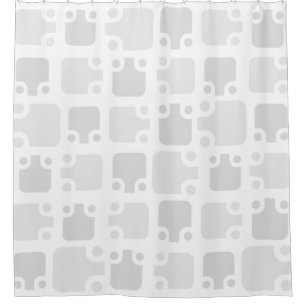 Mid Century Modern Pattern White Shower Curtain