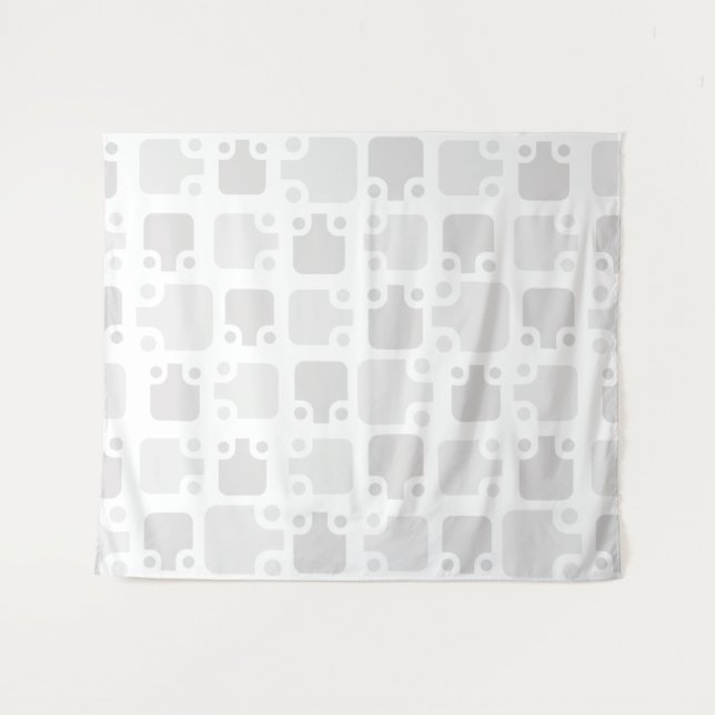 Mid Century Modern Pattern White Tapestry (Front (Horizontal))