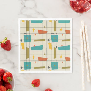 Mid Century modern patterned  Napkin