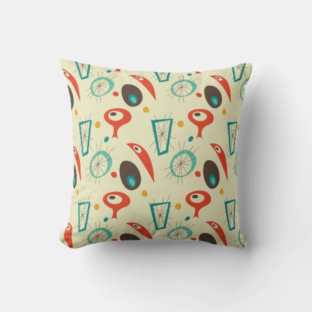 Mid century modern patterned  number  19 cushion (Front)
