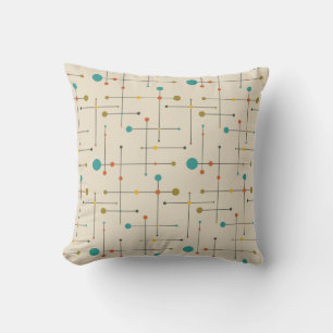 Mid century modern patterned number 9 cushion