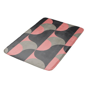 Mid-Century Modern peach and gray     Bath Mat