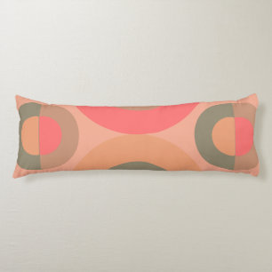 Mid-Century Modern Peach and Olive    Body Cushion