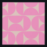 Mid Century Modern Peach And Pink Preppy Pattern Faux Canvas Print<br><div class="desc">Retro mid century modern pattern – abstract geometric shapes – minimalist pattern in peach / beige and pink.</div>