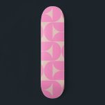 Mid Century Modern Peach And Pink Preppy Pattern Skateboard<br><div class="desc">Retro mid century modern pattern – abstract geometric shapes – minimalist pattern in peach / beige and pink.</div>
